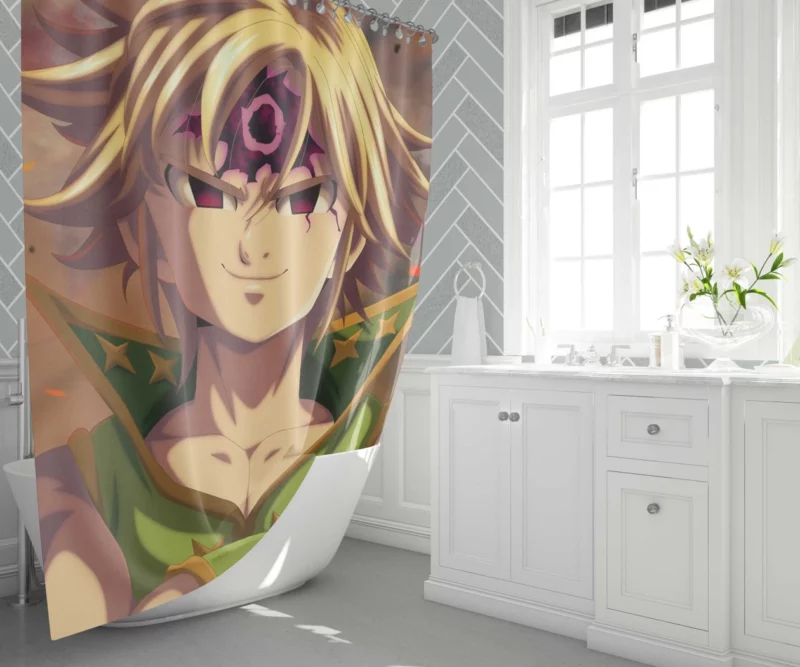 Estarossa vs. Meliodas Showdown Anime Shower Curtain 1