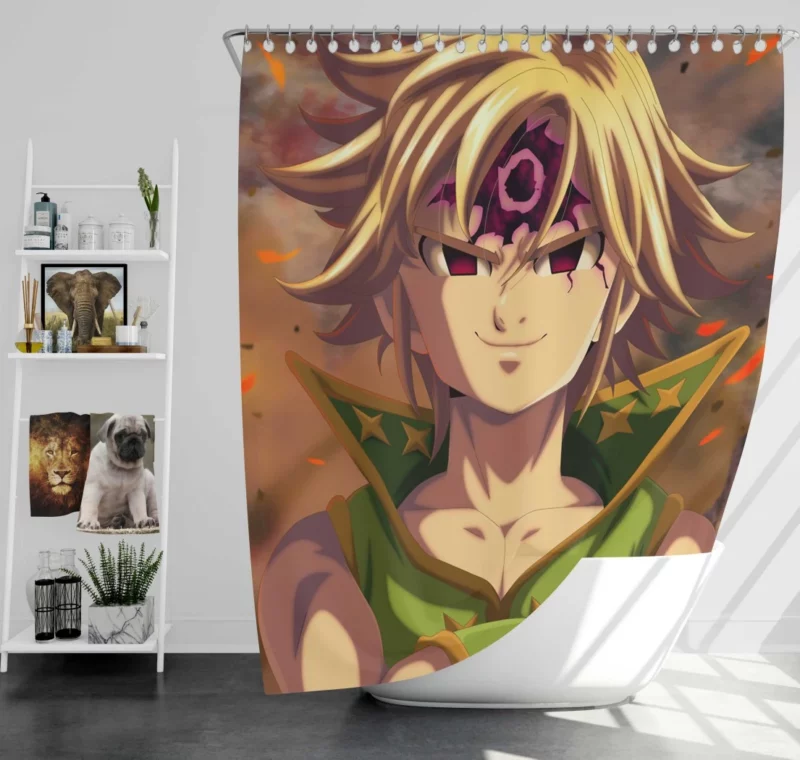 Estarossa vs. Meliodas Showdown Anime Shower Curtain