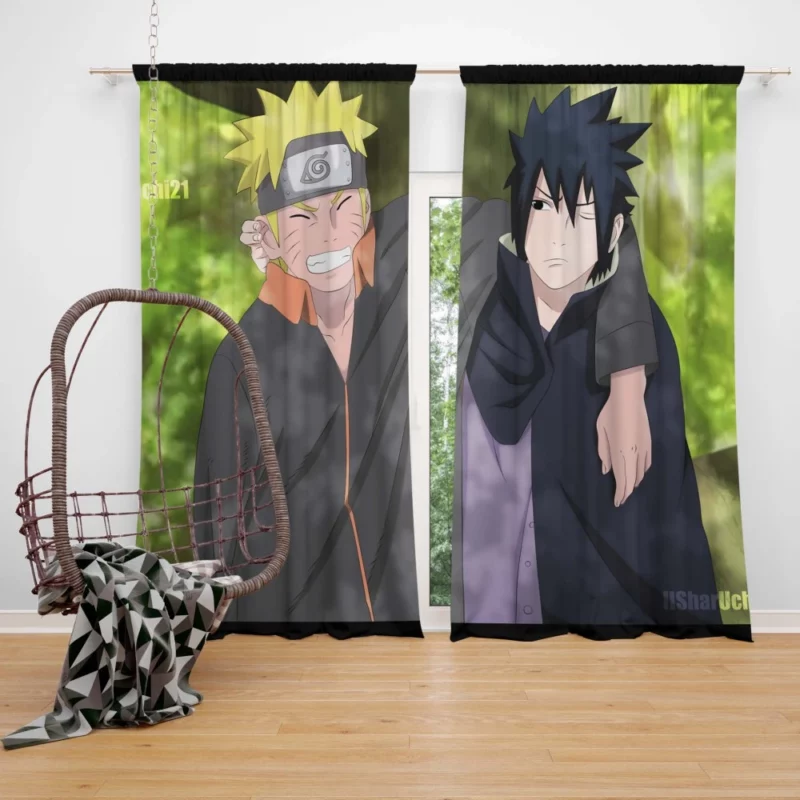 Eternal Rivalry Naruto and Sasuke Anime Curtain