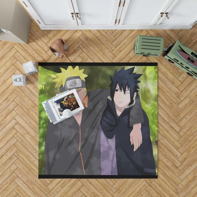 Eternal Rivalry Naruto and Sasuke Anime Rug