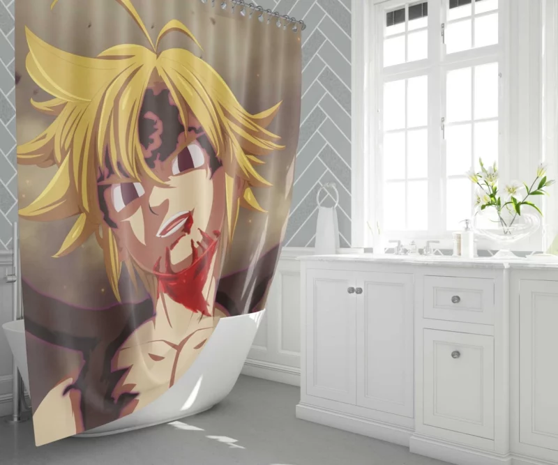 Evil Meliodas Dark Descent Anime Shower Curtain 1