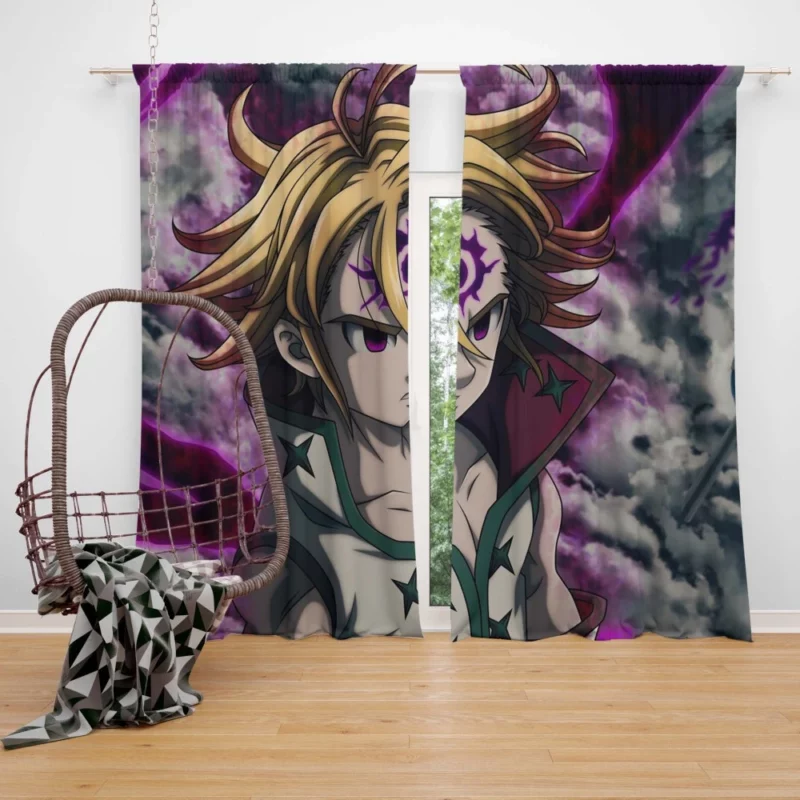 Evil Meliodas Sky Battle Anime Curtain