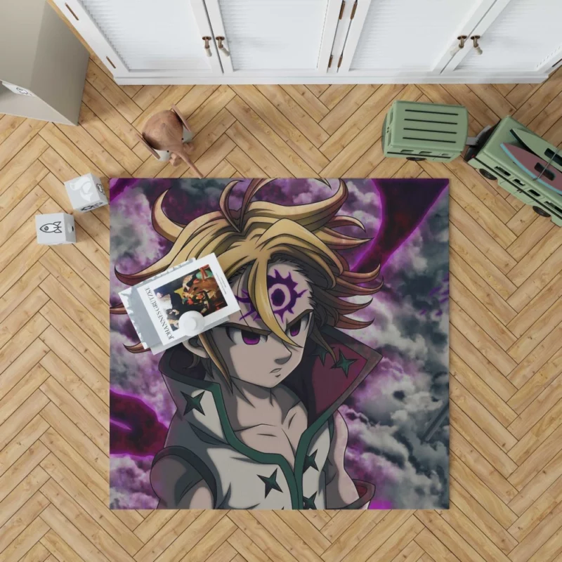 Evil Meliodas Sky Battle Anime Rug