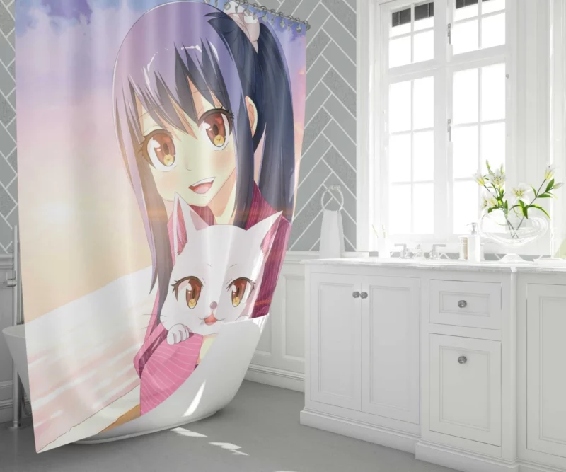 Fairy Tail Whimsical Wendy Marvell Anime Shower Curtain 1