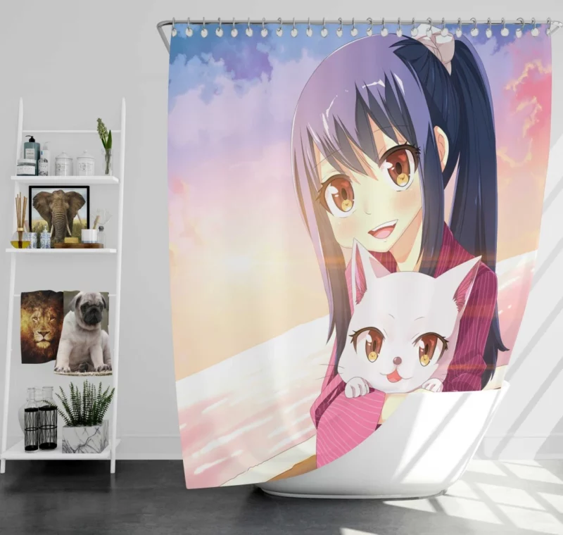 Fairy Tail Whimsical Wendy Marvell Anime Shower Curtain