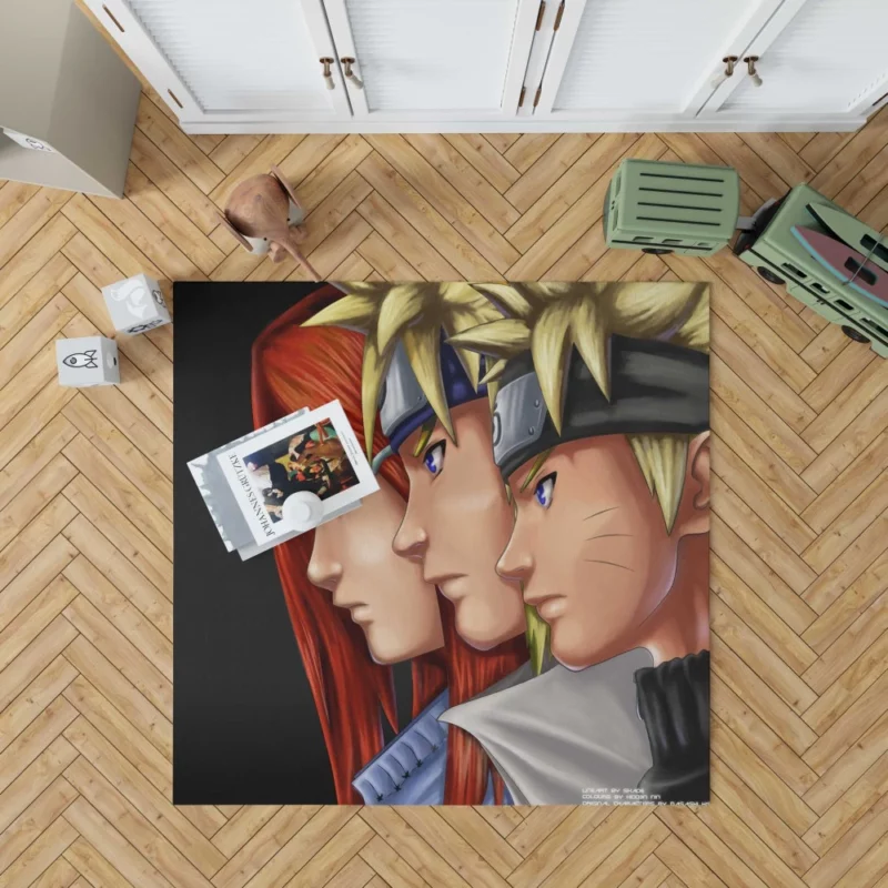 Family Bonds Naruto Minato and Kushina Anime Rug