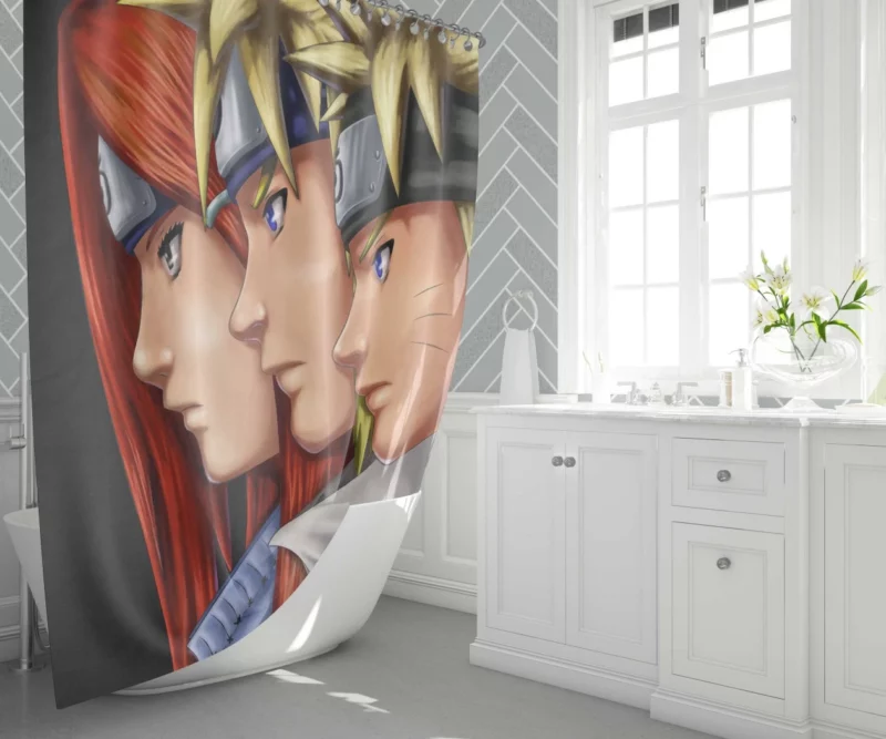 Family Bonds Naruto Minato and Kushina Anime Shower Curtain 1