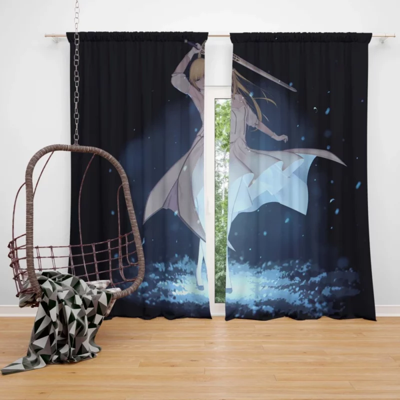 Fate Stay Night Saber Lily Legendary Swordswoman Anime Curtain