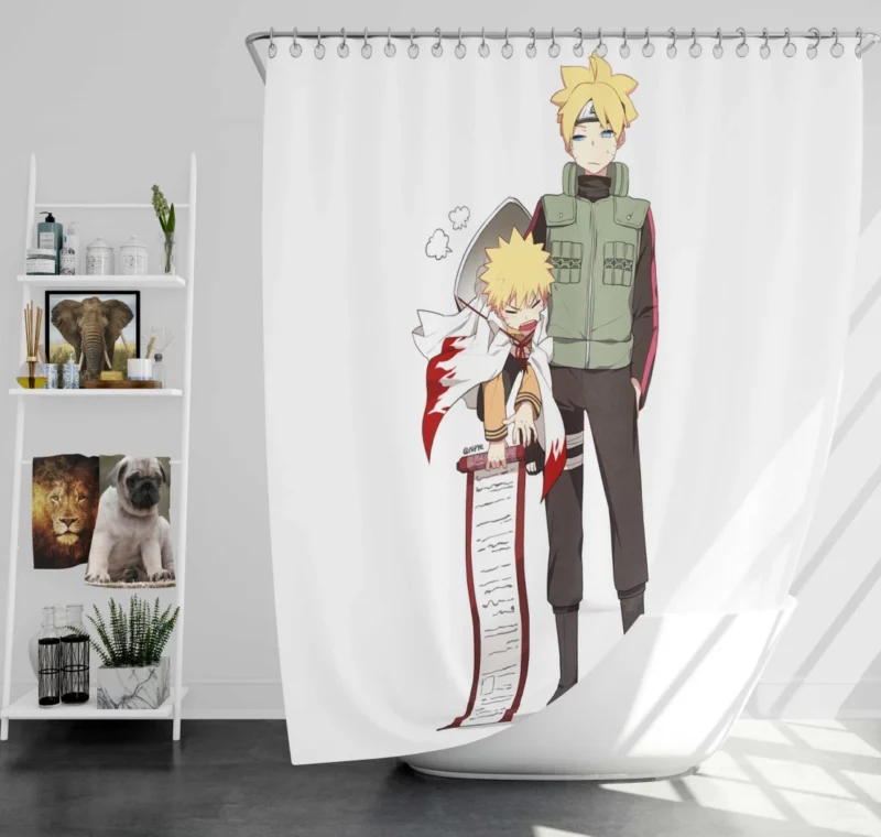 Father-Son Hokage Legends Anime Shower Curtain