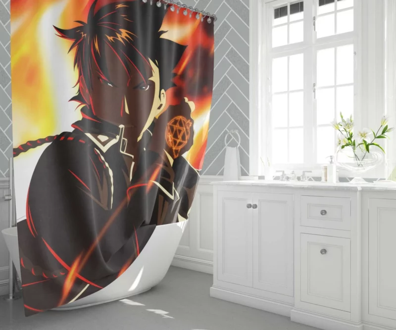 Flame Alchemist Path Roy Mustang Anime Shower Curtain 1