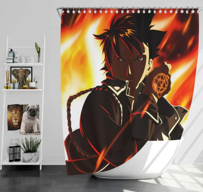 Flame Alchemist Path Roy Mustang Anime Shower Curtain