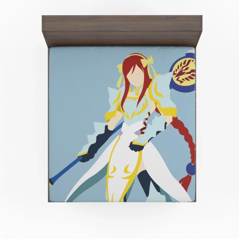 Flame-Haired Warrior Erza Scarlet Anime Fitted Sheet