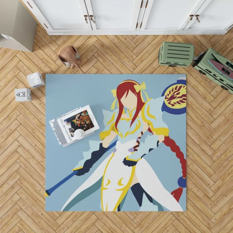 Flame-Haired Warrior Erza Scarlet Anime Rug