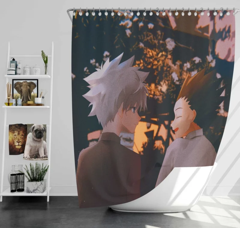 Friendship Unleashed Killua and Gon Anime Shower Curtain