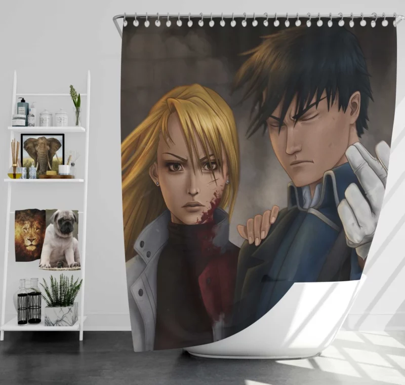 FullMetal Alchemist Fiery Riza Hawkeye Anime Shower Curtain