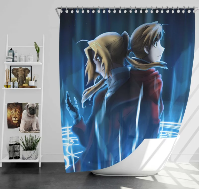 Fullmetal Alchemist Edward and Alphonse Anime Shower Curtain