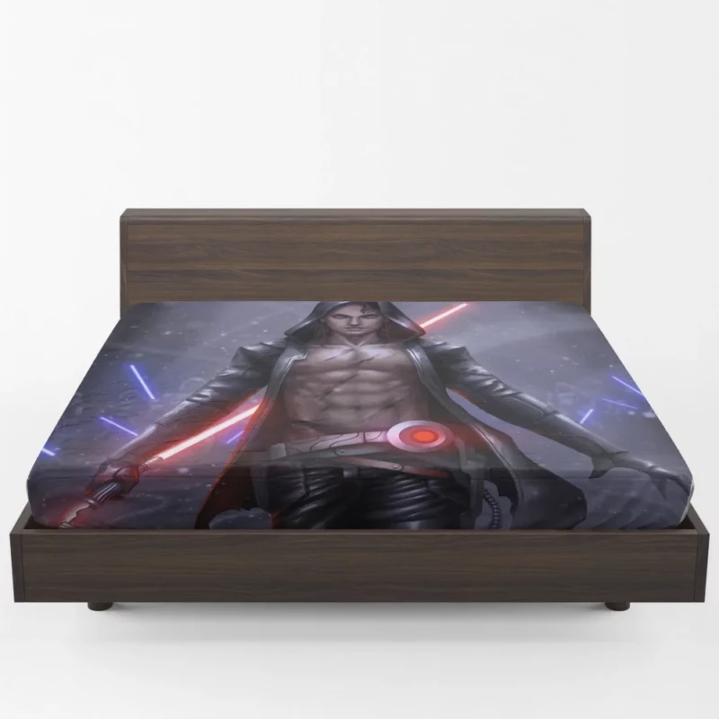 Futuristic Lightsaber Warrior Anime Fitted Sheet 1