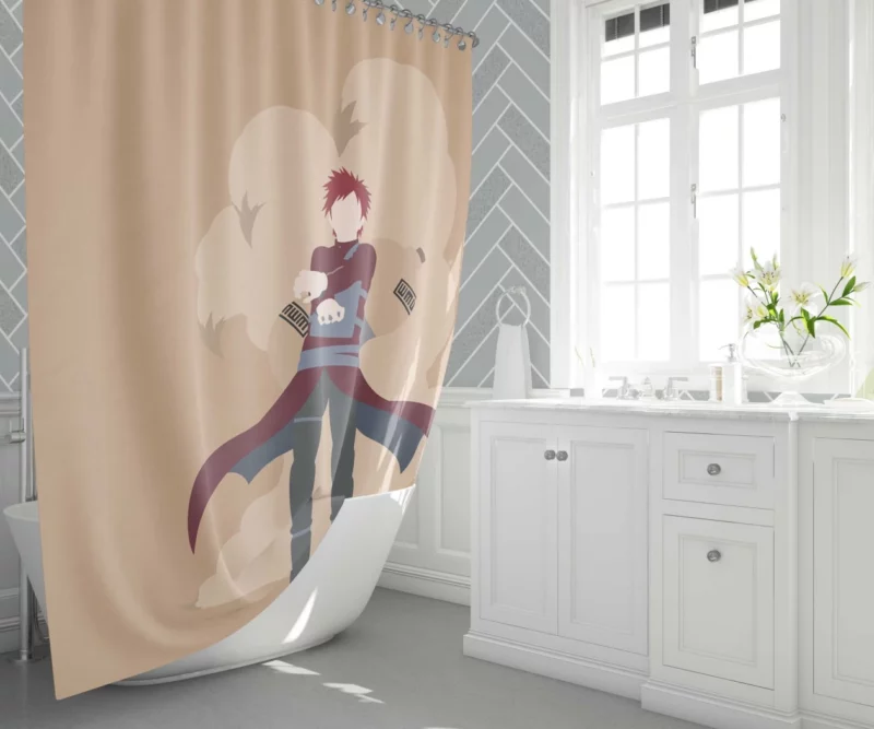 Gaara Desert Minimalist Anime Shower Curtain 1