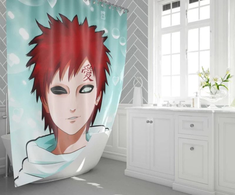 Gaara Power Unleashed Anime Shower Curtain 1