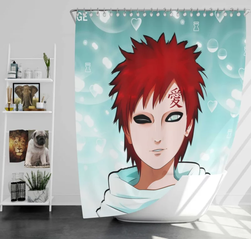 Gaara Power Unleashed Anime Shower Curtain