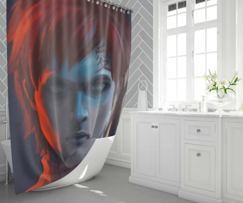 Gaara Sand Shinobi Saga Anime Shower Curtain 1