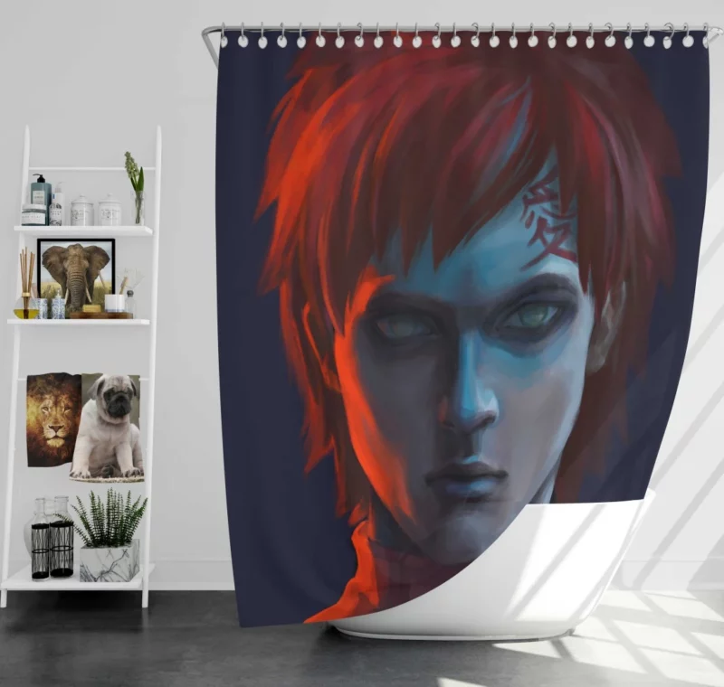 Gaara Sand Shinobi Saga Anime Shower Curtain