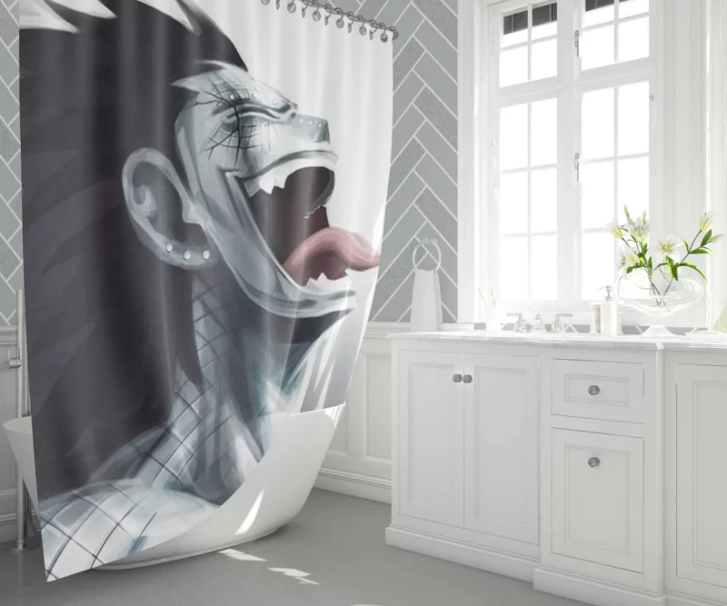 Gajeel Redfox Unbreakable Resolve Anime Shower Curtain 1