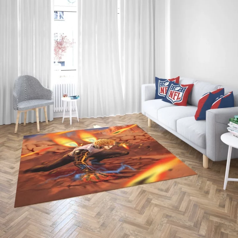 Genos Fiery Arsenal of One-Punch Man Anime Rug 2