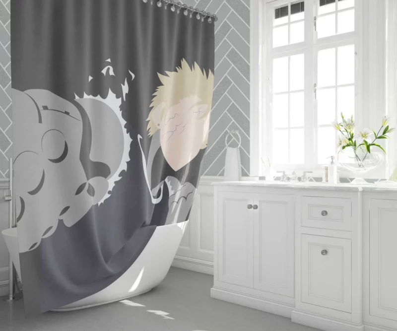 Genos One-Punch Man Battle Machine Anime Shower Curtain 1