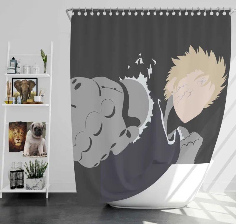 Genos One-Punch Man Battle Machine Anime Shower Curtain