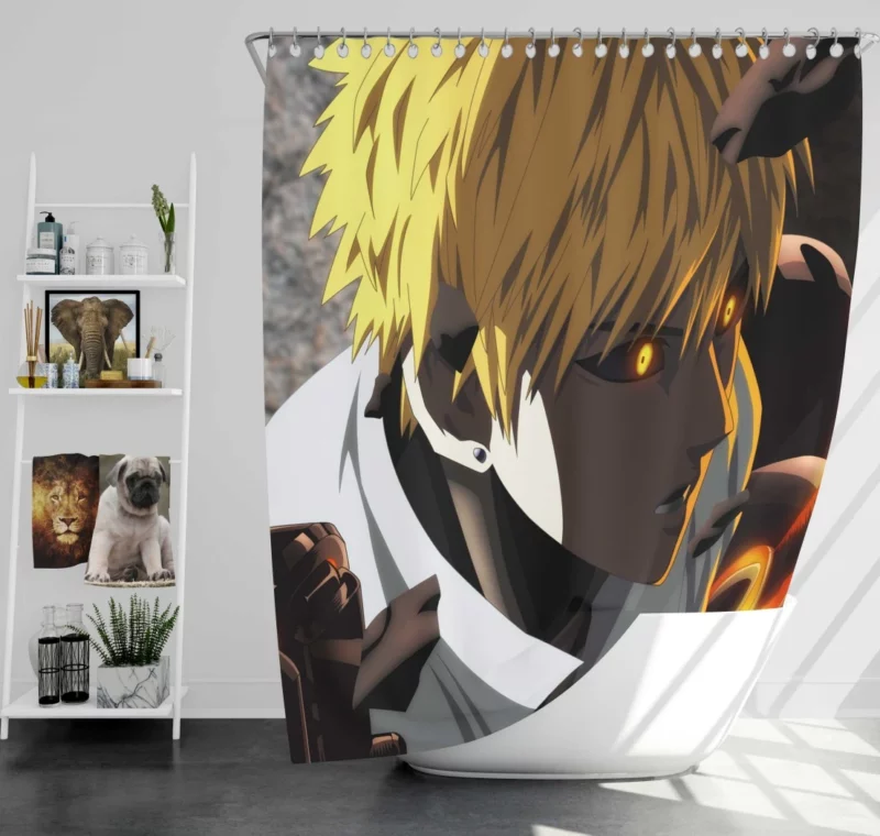 Genos One-Punch Man Cyborg Hero Anime Shower Curtain