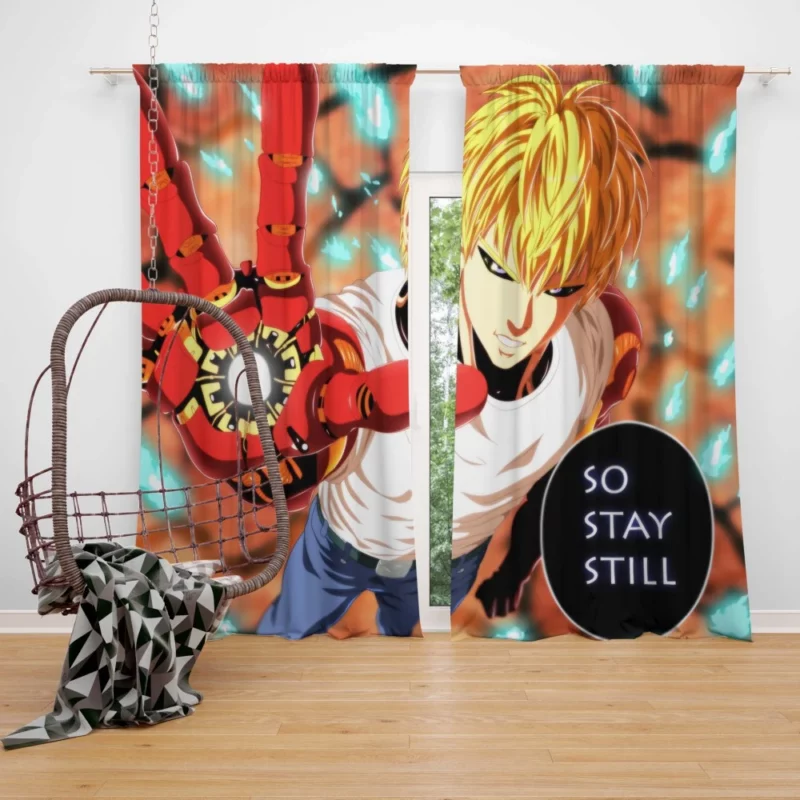 Genos One-Punch Man Fiery Resolve Anime Curtain