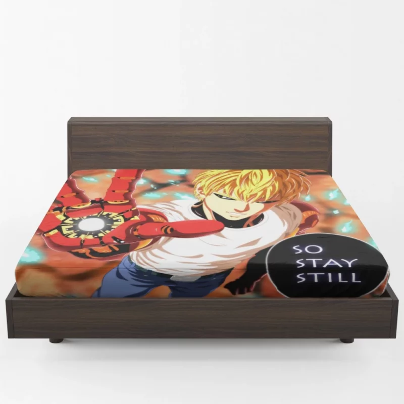 Genos One-Punch Man Fiery Resolve Anime Fitted Sheet 1