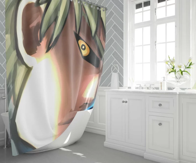 Genos One-Punch Man Metallic Avenger Anime Shower Curtain 1