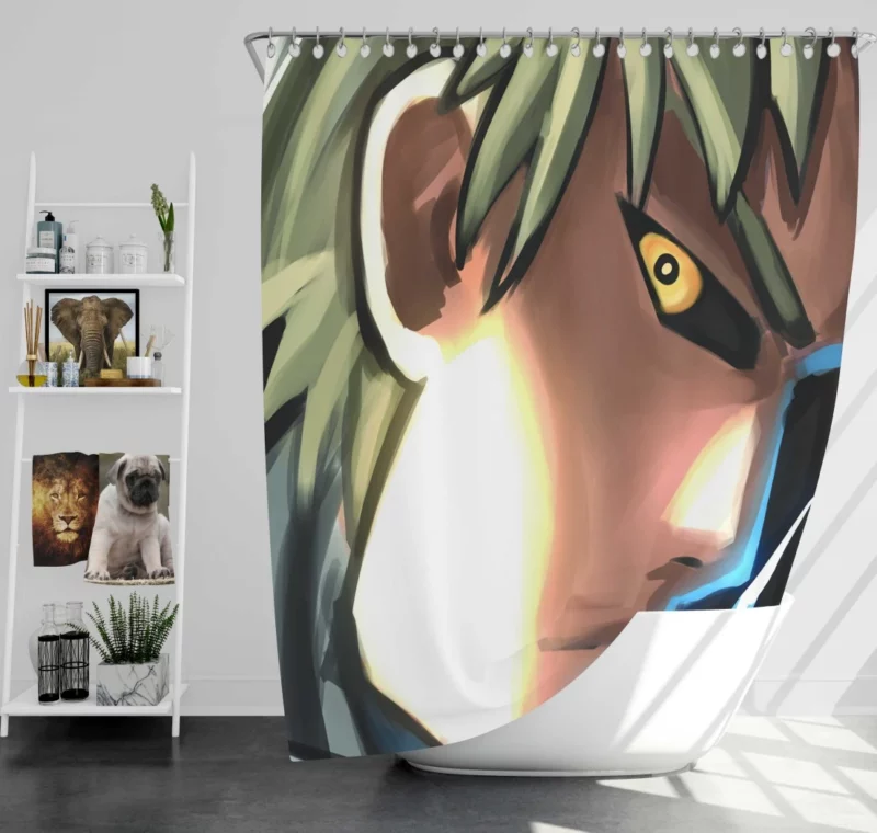 Genos One-Punch Man Metallic Avenger Anime Shower Curtain