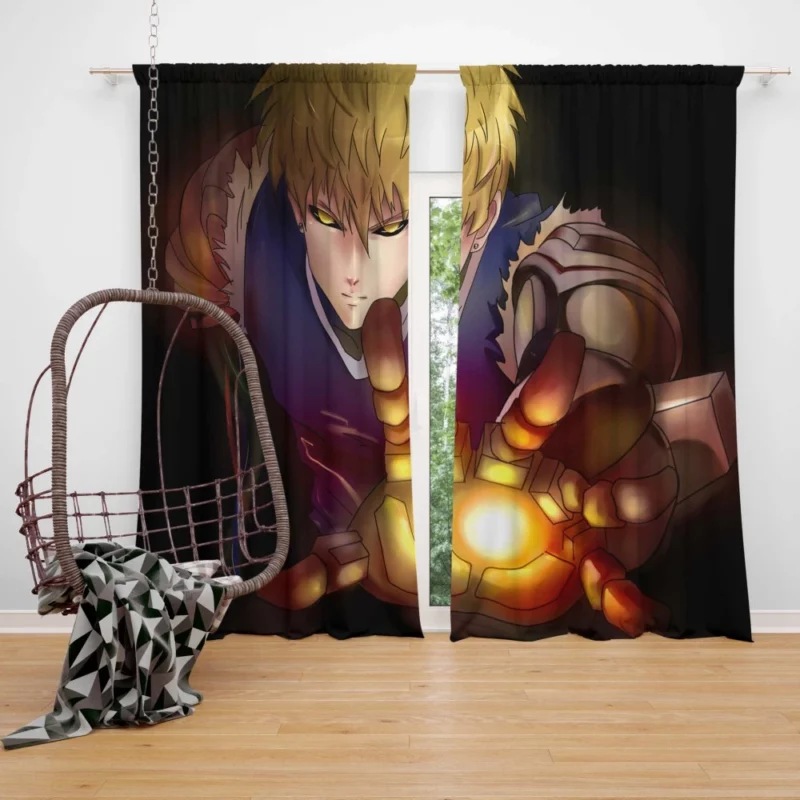 Genos One-Punch Man Relentless Cyborg Anime Curtain