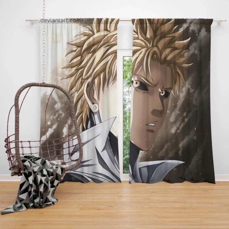 Genos One-Punch Man Unyielding Spirit Anime Curtain