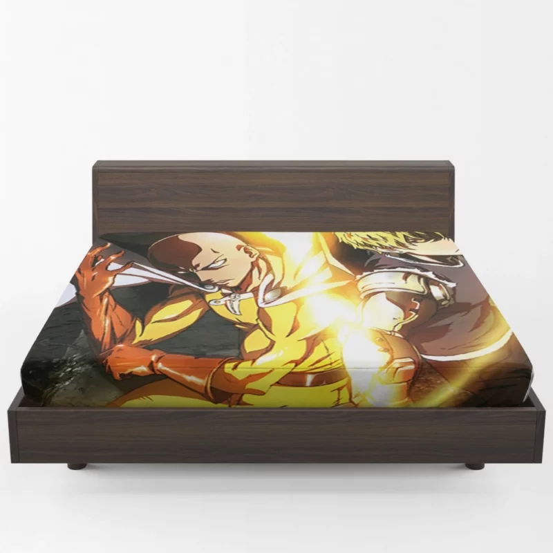 Genos and Saitama Dynamic Duo Anime Fitted Sheet 1