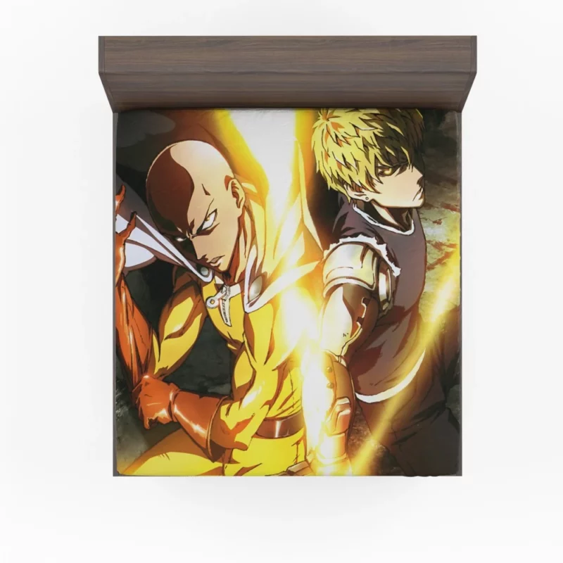 Genos and Saitama Dynamic Duo Anime Fitted Sheet