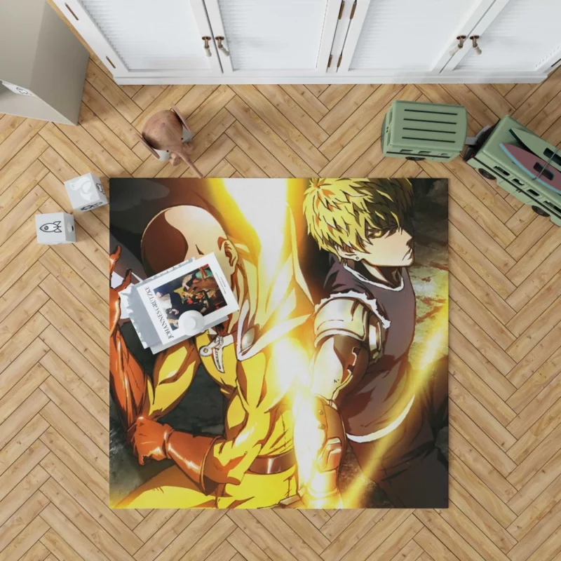 Genos and Saitama Dynamic Duo Anime Rug