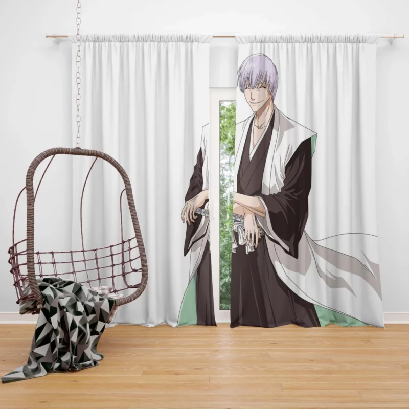 Gin Ichimaru Bleach Crafty Swordsman Anime Curtain