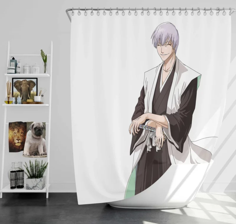 Gin Ichimaru Bleach Crafty Swordsman Anime Shower Curtain