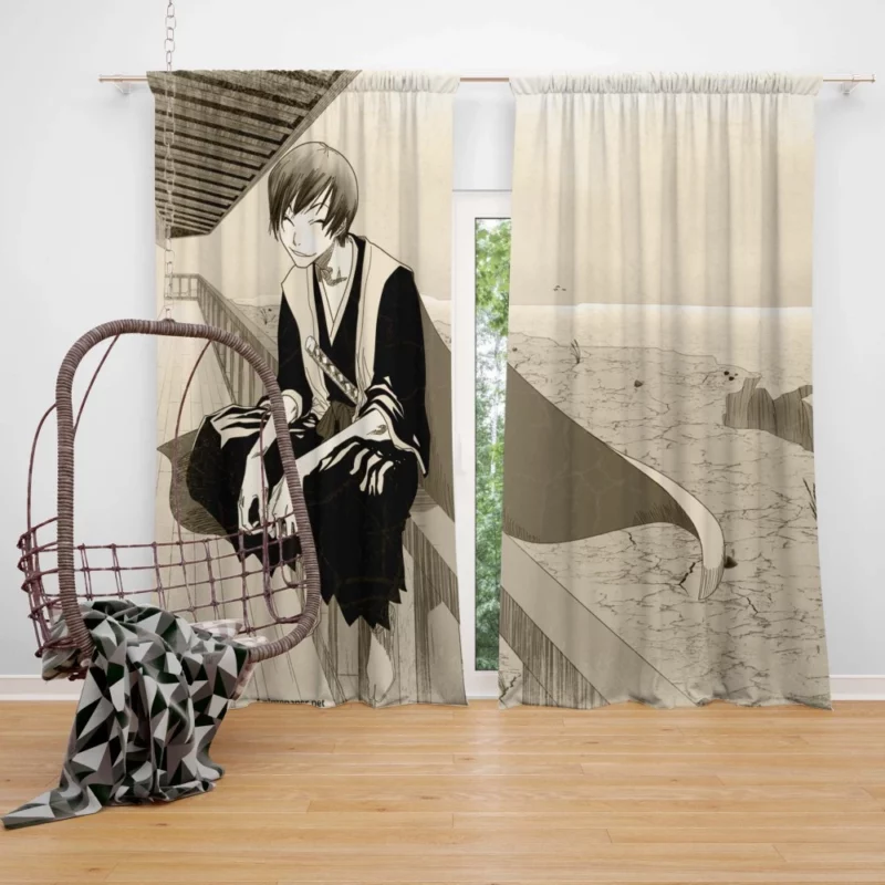 Gin Ichimaru Echoes of Deception in Bleach Anime Curtain