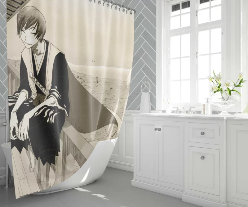 Gin Ichimaru Echoes of Deception in Bleach Anime Shower Curtain 1