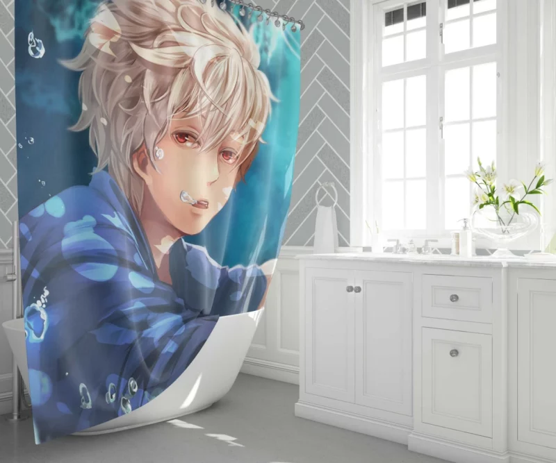 Gintoki Bubble-Blowing Adventure Anime Shower Curtain 1