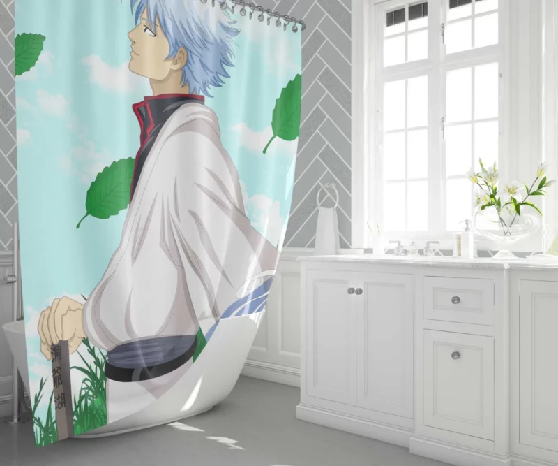 Gintoki Comedy and Action Anime Shower Curtain 1