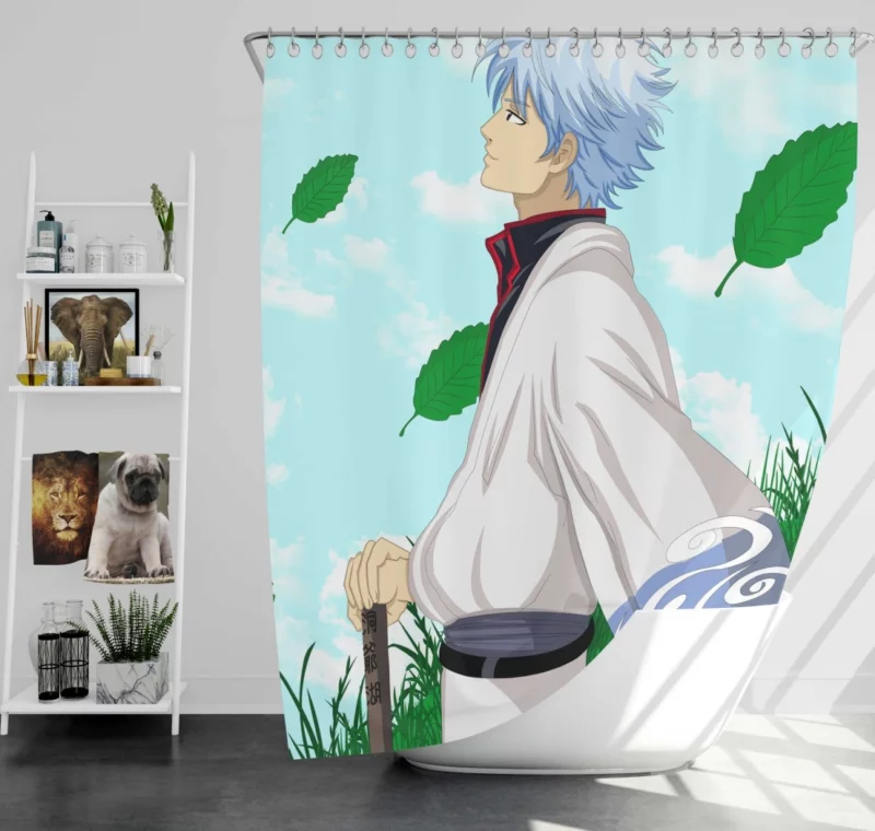 Gintoki Comedy and Action Anime Shower Curtain