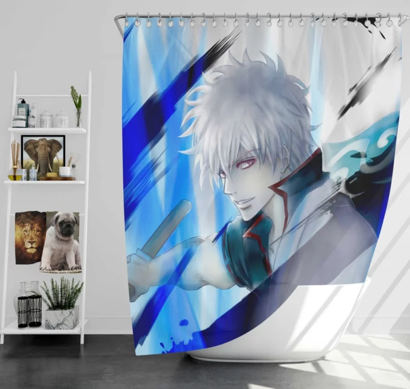 Gintoki Journey in Feudal Japan Anime Shower Curtain