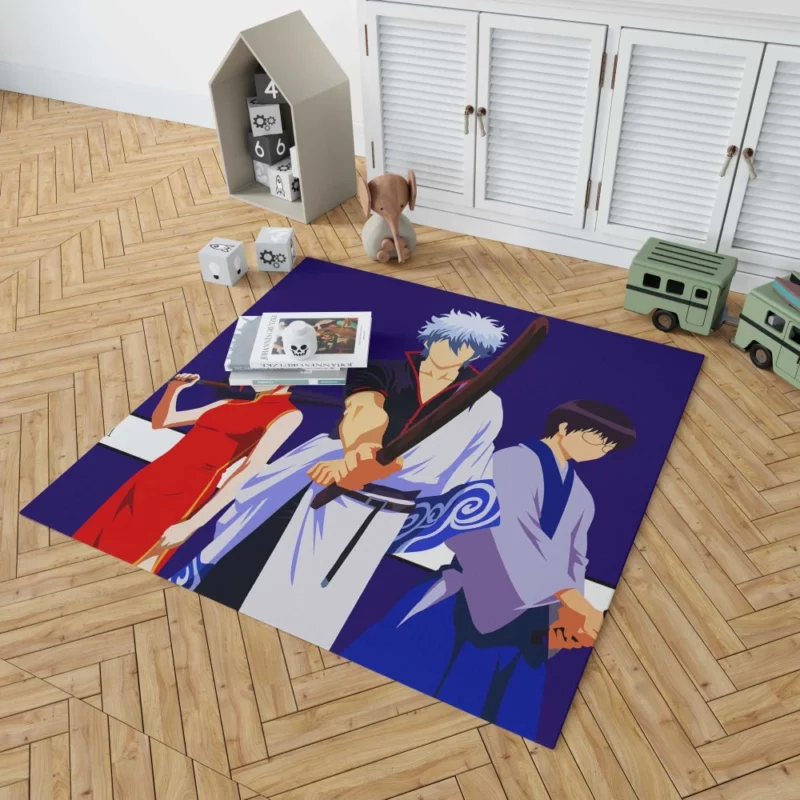 Gintoki Kagura Shinpachi Team Anime Rug 1