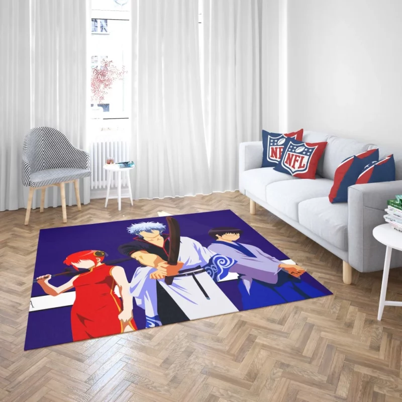 Gintoki Kagura Shinpachi Team Anime Rug 2